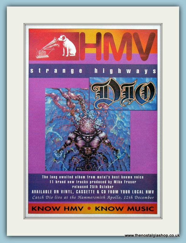 Dio Strange Highways 1993 Original Advert (ref AD4446)