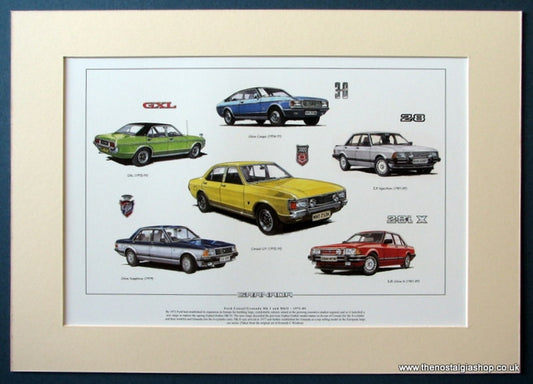 Ford Granada Mk I & Mk II 1972 - 85 Mounted Print (ref PR61)