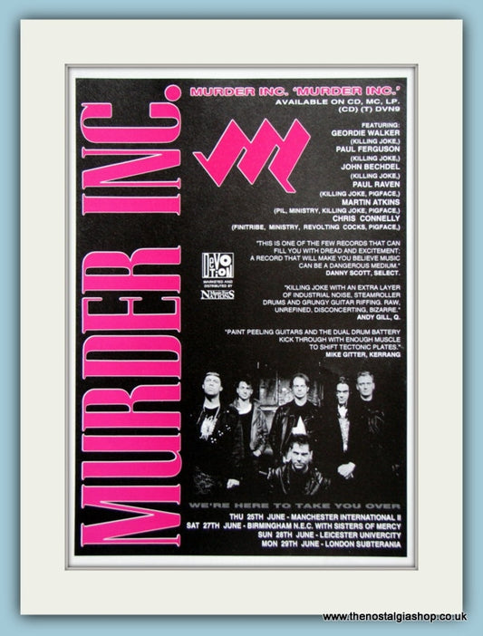 Murder Inc 1992 Original Advert (ref AD2925)