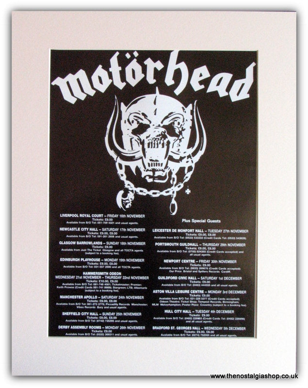 Motorhead 1990 Tour Advert (ref AD1792)