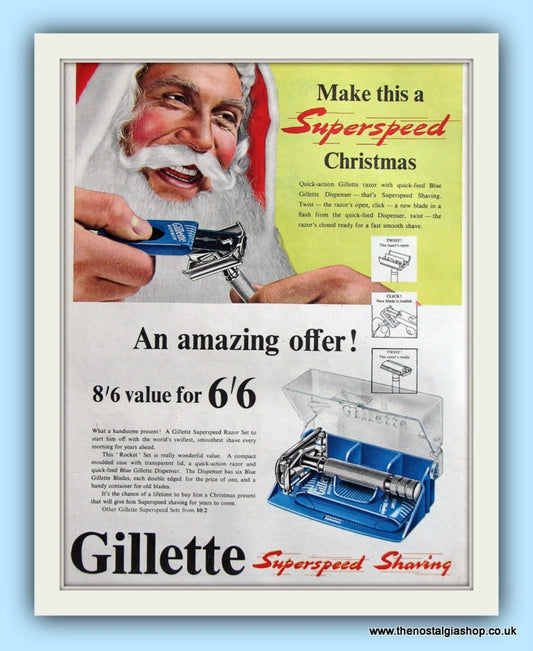 Gillette Shaver Original Advert 1953 (ref AD8046)