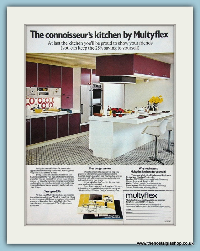 Multyflex Kitchen Furniture Original Advert 1975 (ref AD2785)