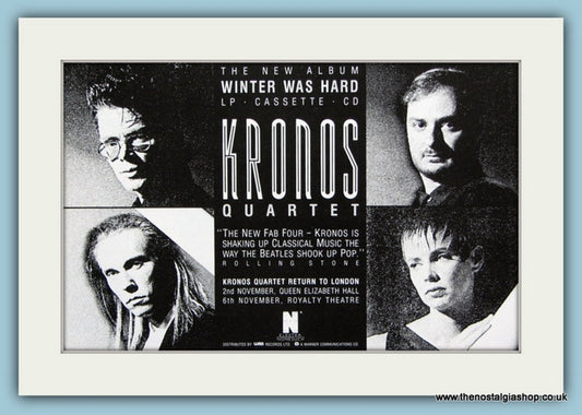 Kronos Quartet Original Advert 1988 (ref AD1872)