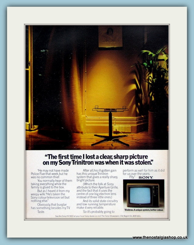 Sony Trinitron TV Original Advert 1975 (ref AD3901) – The Nostalgia Shop