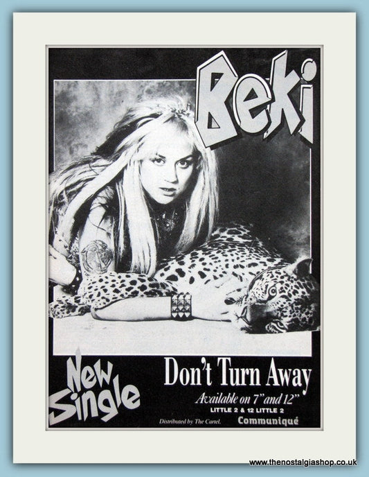 Beki Don't Turn Away1985 Original Advert (ref AD3289)