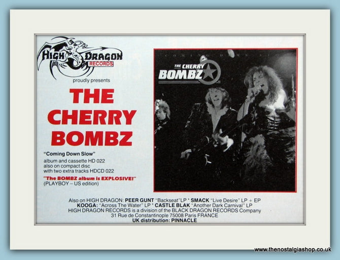 The Cherry Bombz Coming Down Slow Original Music Advert 1987 (ref AD3818)