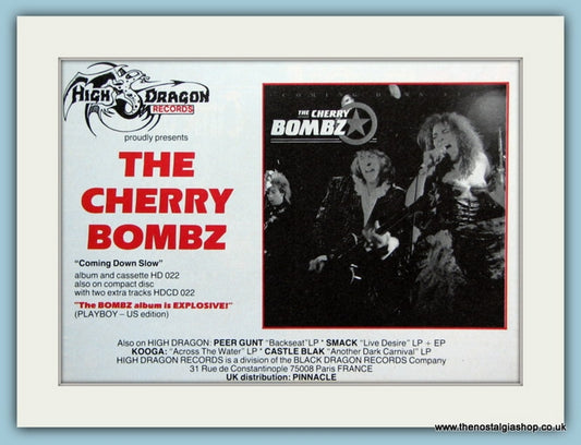 The Cherry Bombz Coming Down Slow Original Music Advert 1987 (ref AD3818)