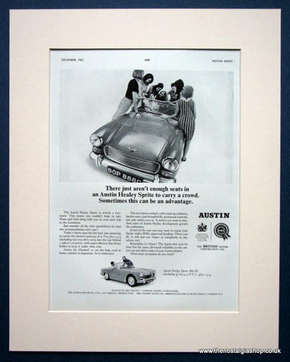 Austin Healey Sprite. Set of 2 Original adverts 1965 (ref AD1388)