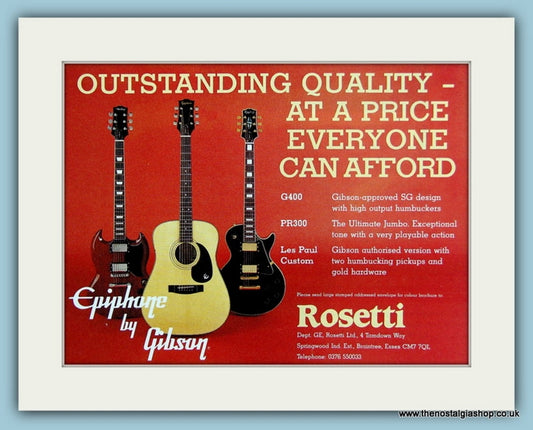 Rosetti Guitars. Original Advert 1991 (ref AD2695)