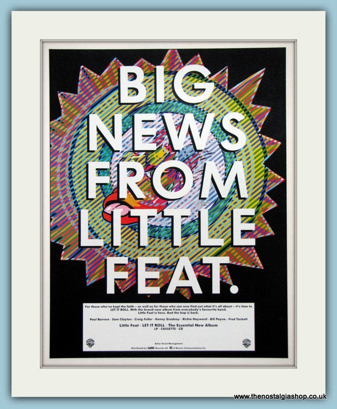 Little Feat Let It Roll 1988 Original Advert (ref AD3317)