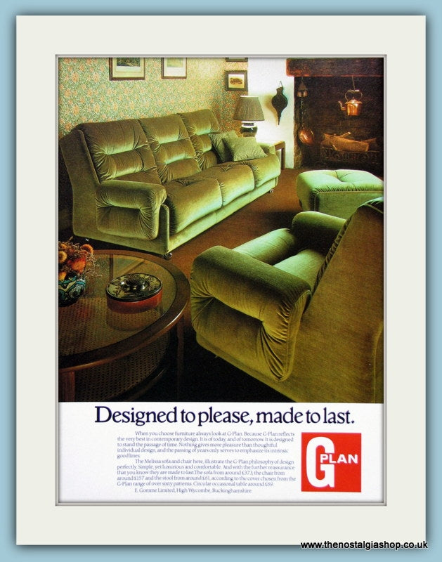 G Plan Furniture. Original Advert 1978 (ref AD2460)