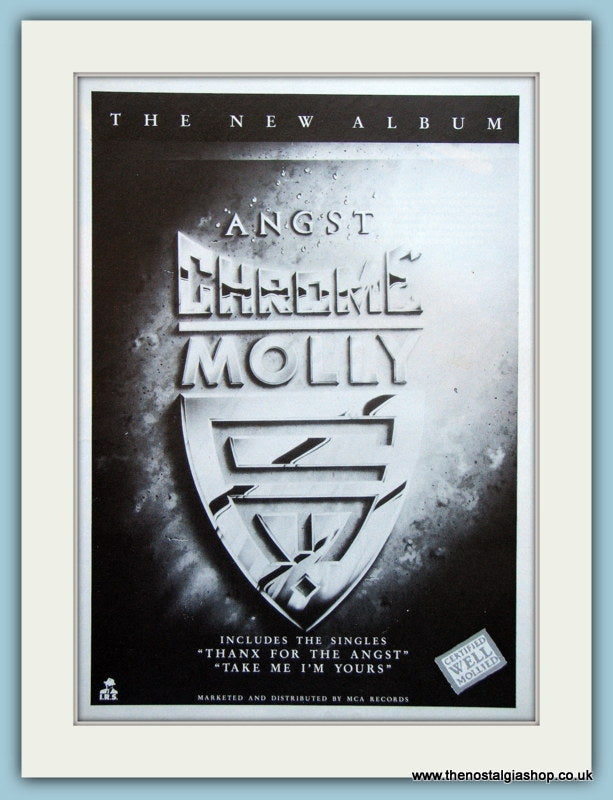 Chrome Molly Angst Original Advert 1988 (ref AD4139)