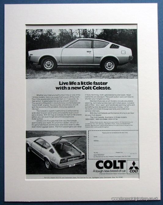 Colt Celeste 1977 Original Advert (ref AD1482)