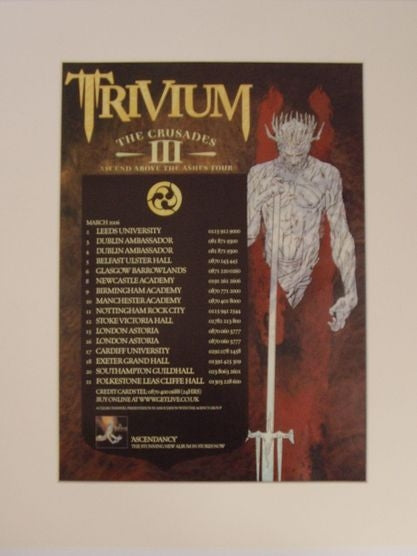 Trivium - "Ascend Above The Ashes" tour advert(AD5139K)