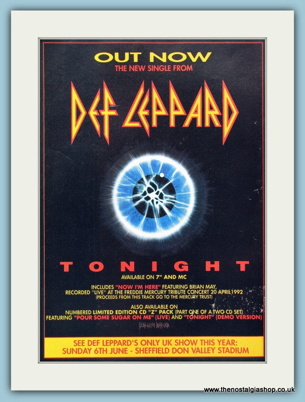 Def Leppard Tonight 1993 Original Advert (ref AD4466)