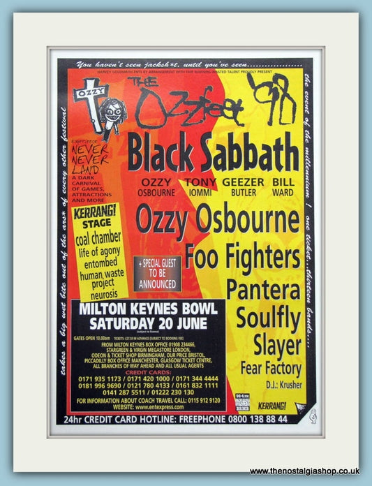 Ozzfest Festival Advert 1998 June (ref AD3361)