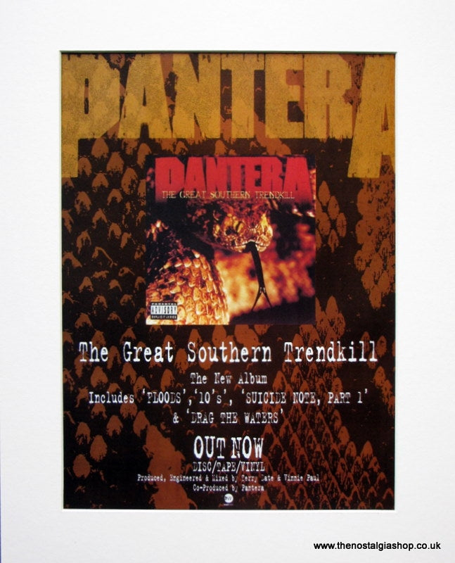 Pantera The Great Southern Trendkill 1996 Original Advert (ref AD929 ...