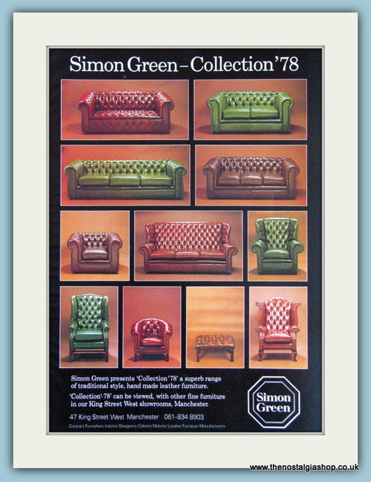 Simon Green Leather Furniture Original Advert 1978 (ref AD3836)