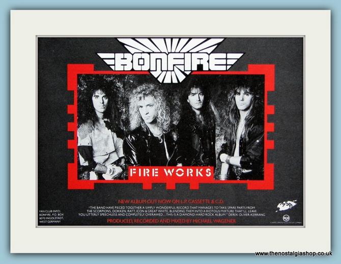 Bonfire Sweet Obsession & Fire Works Set Of 2 Original Music Adverts 1988 (ref AD3539)