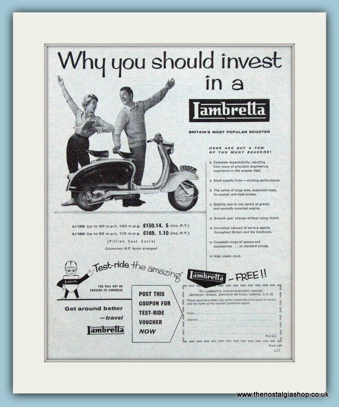 Lambretta Scooter 1959 Original Advert (ref AD4077) – The Nostalgia Shop