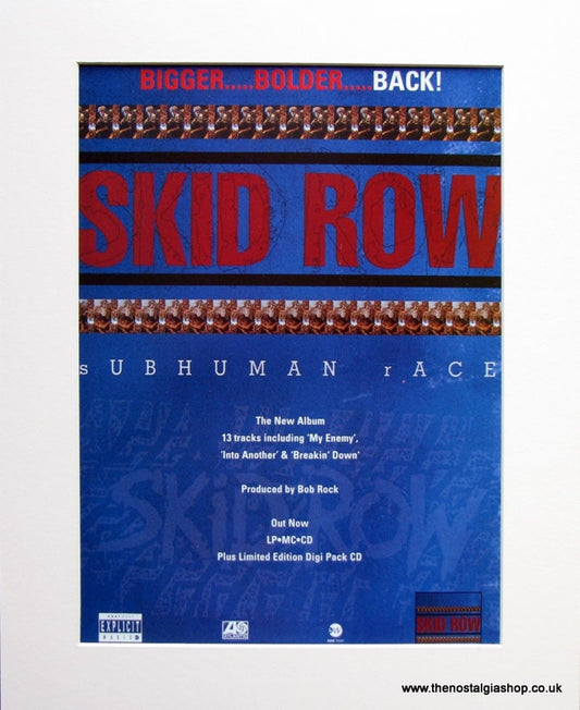 Skid Row Subhuman Race 1995 Original Advert (ref AD942)