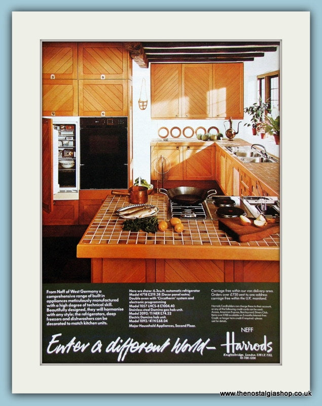 Neff Harrods Kitchen Furniture Original Advert 1978 (ref AD2790)