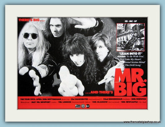 Mr. Big. Lean Into It. Original Advert 1992 (ref AD1967)