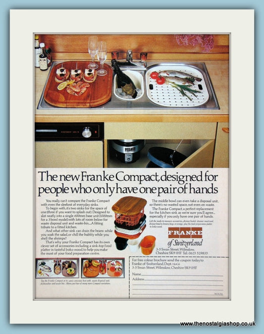 Franke Compact Sinks Original Advert 1981 (ref AD2590)