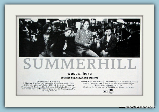 Summerhill Tour Dates Original Advert 1990 (ref AD1927)