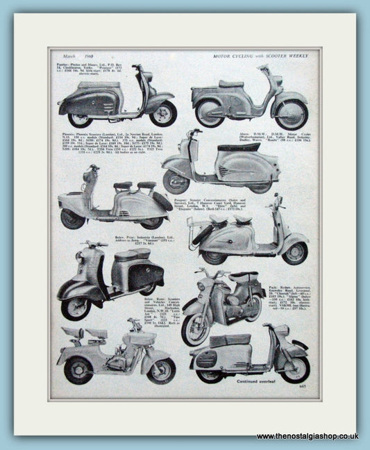 Scooter Range 1960 2 Mounted pages. 1960 (ref AD4085)