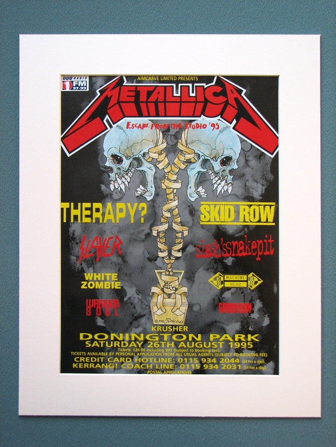 Metallica At Donington Park 2 x 1995 Original Adverts (ref AD865)