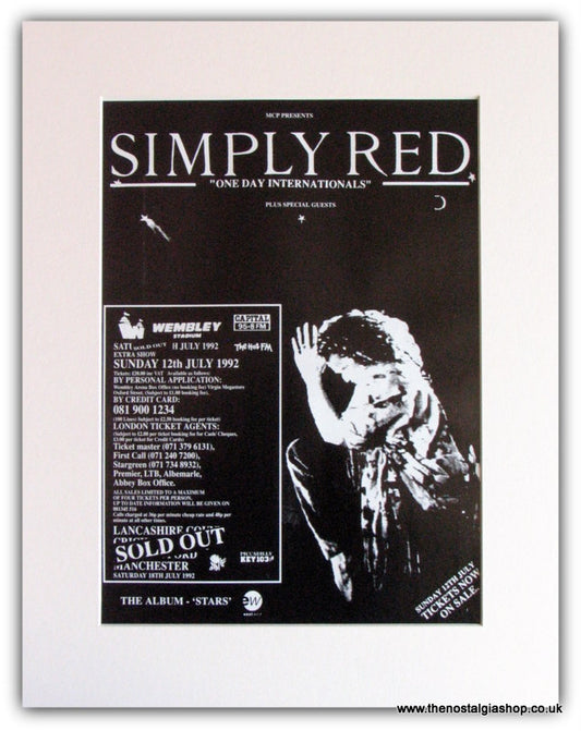 Simply Red 1992 Wembley Event Advert (ref AD1771)