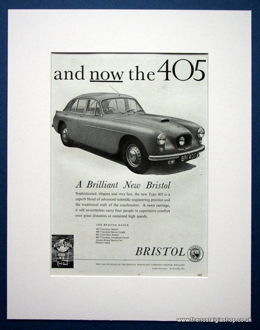 Bristol 405. Original advert 1954 (ref AD1395)