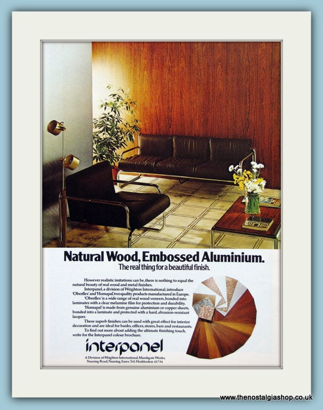 Interpanel Wood & Aluminium Decor Original Advert 1976 (ref AD2427)