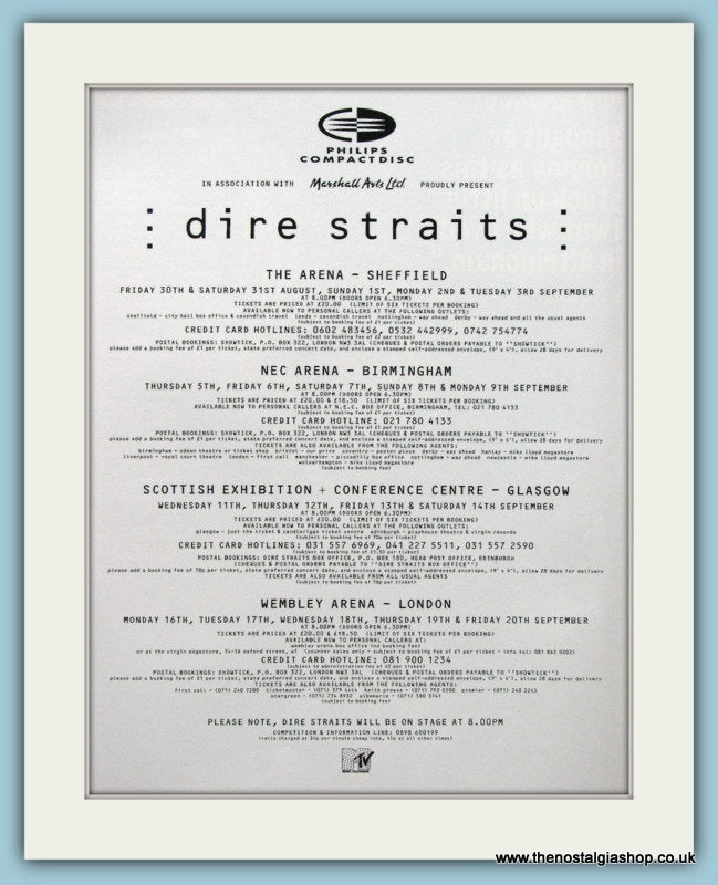 Dire Straits Tour Dates 1991 Original Advert (ref AD4436)