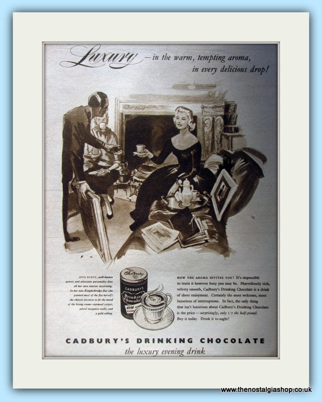 Cadbury's Drinking Chocolate Original Advert 1956 (ref AD4926) – The ...