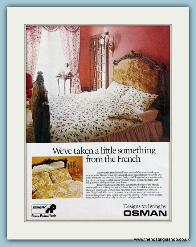 Osman Bedroom Textiles Original Advert 1975 (ref AD2384)