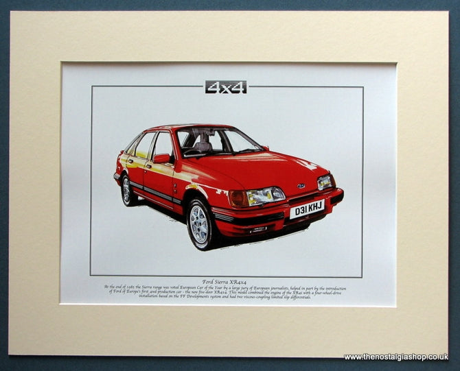 Ford Sierra XR 4x4. Mounted Print (ref PR3052)