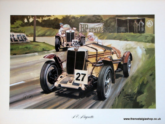 MG NE, Magnette. Classic Large Car Print.