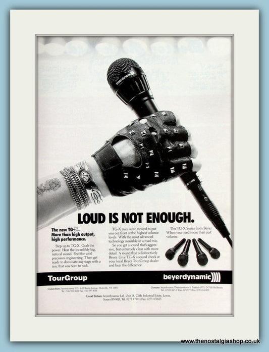 Beyerdynamic Microphone TG-X. Original Advert 1991 (ref AD2195)