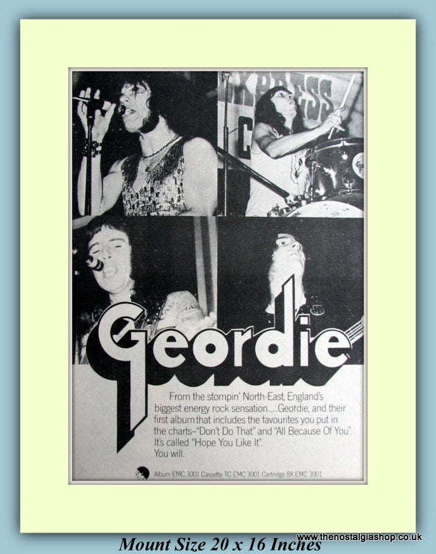 Geordie. Debut Album Original Advert 1973. (ref AD9060)