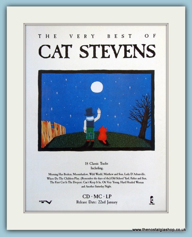 Cat Stevens The Very Best Of Original Music Advert 1990 (ref AD3769)