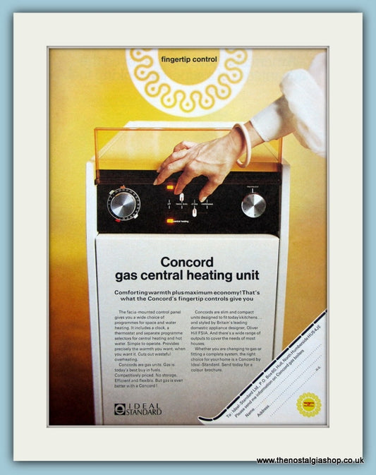 Ideal Standard Concord Central Heating Original Advert 1975 (ref AD2567)