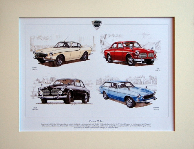 Volvo  Classic cars  Mounted print