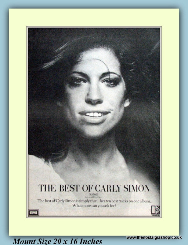 Carly Simon The Best of Carly Simon Original Advert 1975 (ref AD9280)