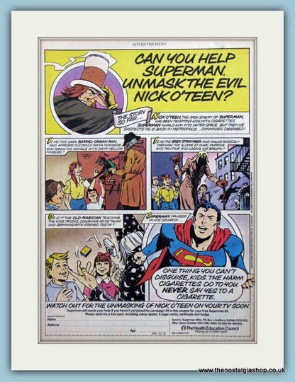 Nick O'Teen Superman Set Of 2 Original Adverts 1981 (ref AD6455)