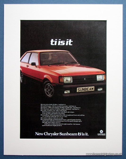 Chrysler Sunbeam 1979 Original Advert (ref AD1486)