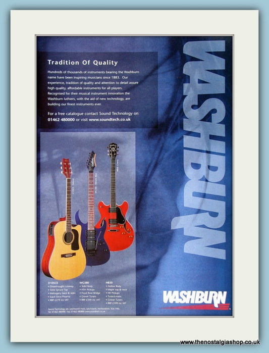 Washburn Guitars. Original Advert 1990's (ref AD2228)