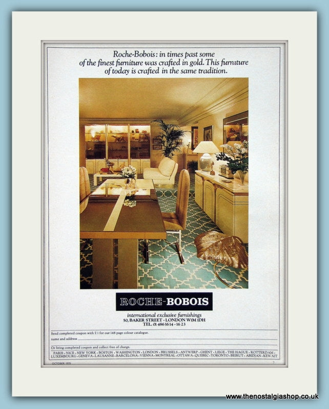 Roche-Bobois Exclusive Furniture. Original Advert 1978 (ref AD2468)