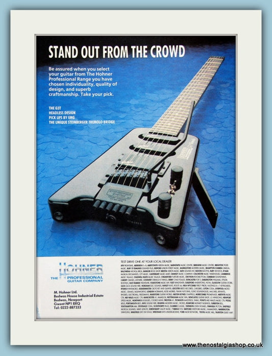 Hohner Guitars. Original Advert 1991 (ref AD2687)